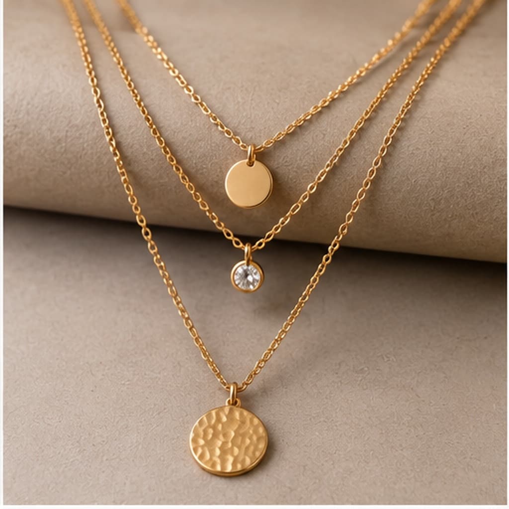 Layered Pendant Necklace Set